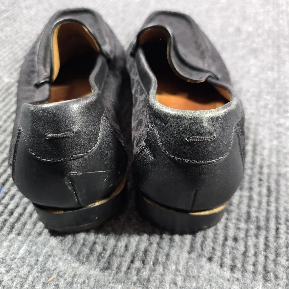 Coach Shoes Mens Size 8 Black Ambridge Logo‎ Jacquard Penny Loafers Italy